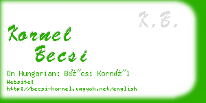 kornel becsi business card